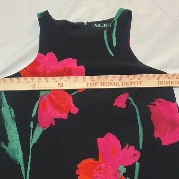 Ralph Lauren Floral Women’s Mini Black and Pink size 10 - Picture 3 of 8